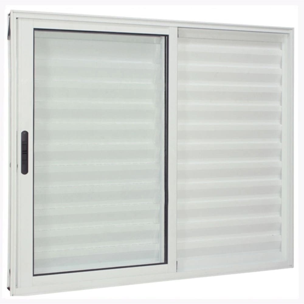 Veneziana 3 folhas 1,00x1,20 sem grade no alumínio branco