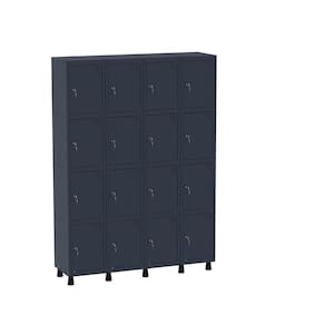 Armário Guarda Volume Locker Roupeiro 16 Portas Aço GRF 504/16 Azul Delrey