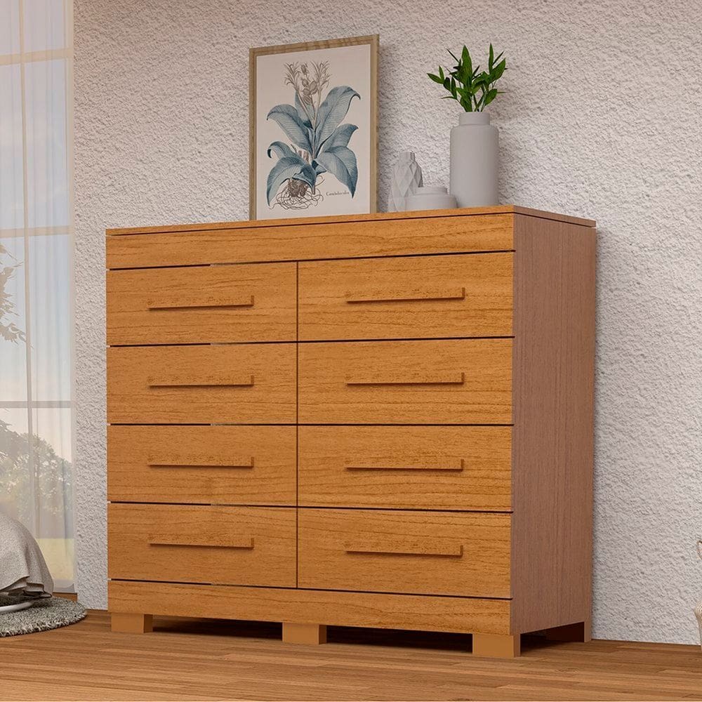 Cômoda 8 Gavetas 100% MDF Lantana Espresso Móveis Cinamomo