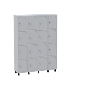 Armário Guarda Volume Locker Roupeiro 16 Portas Aço GRF 504/16 Cinza