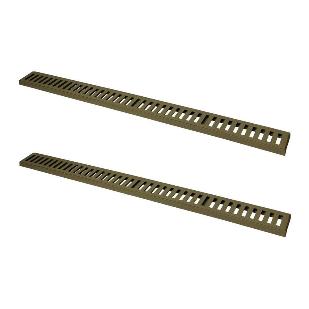 Kit 2 Ralo Grelha Linear Caixilho Em Alumínio Fendi 15x100cm
