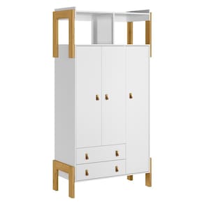Guarda Roupa Infantil Fantasia 3 Portas e 2 Gavetas com Nicho - Qmovi