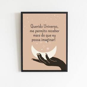 Quadro Querido Universo Me Permito Receber 33X24Cm Preta