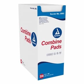 Almofada abdominal 20,3 x 25,4 cm, 24 unidades da Dynarex (pacote com 6)