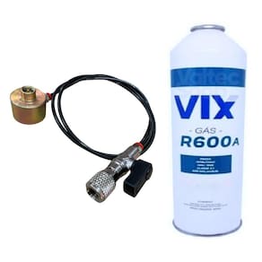 Kit válvula base lata descartável + gás r600a r600 420gr