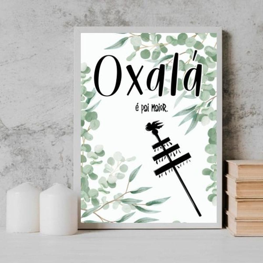 Quadro Oxalá É Pai Maior 24X18Cm Branca