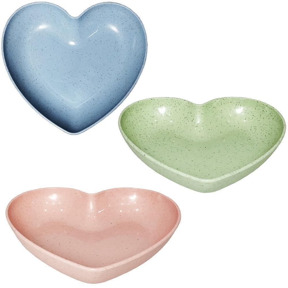 Petisqueira molheira coracao bambu ecologico 250ml 14,5x13x3