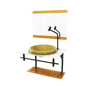 Gabinete de vidro para banheiro 60cm mármore branco dourado