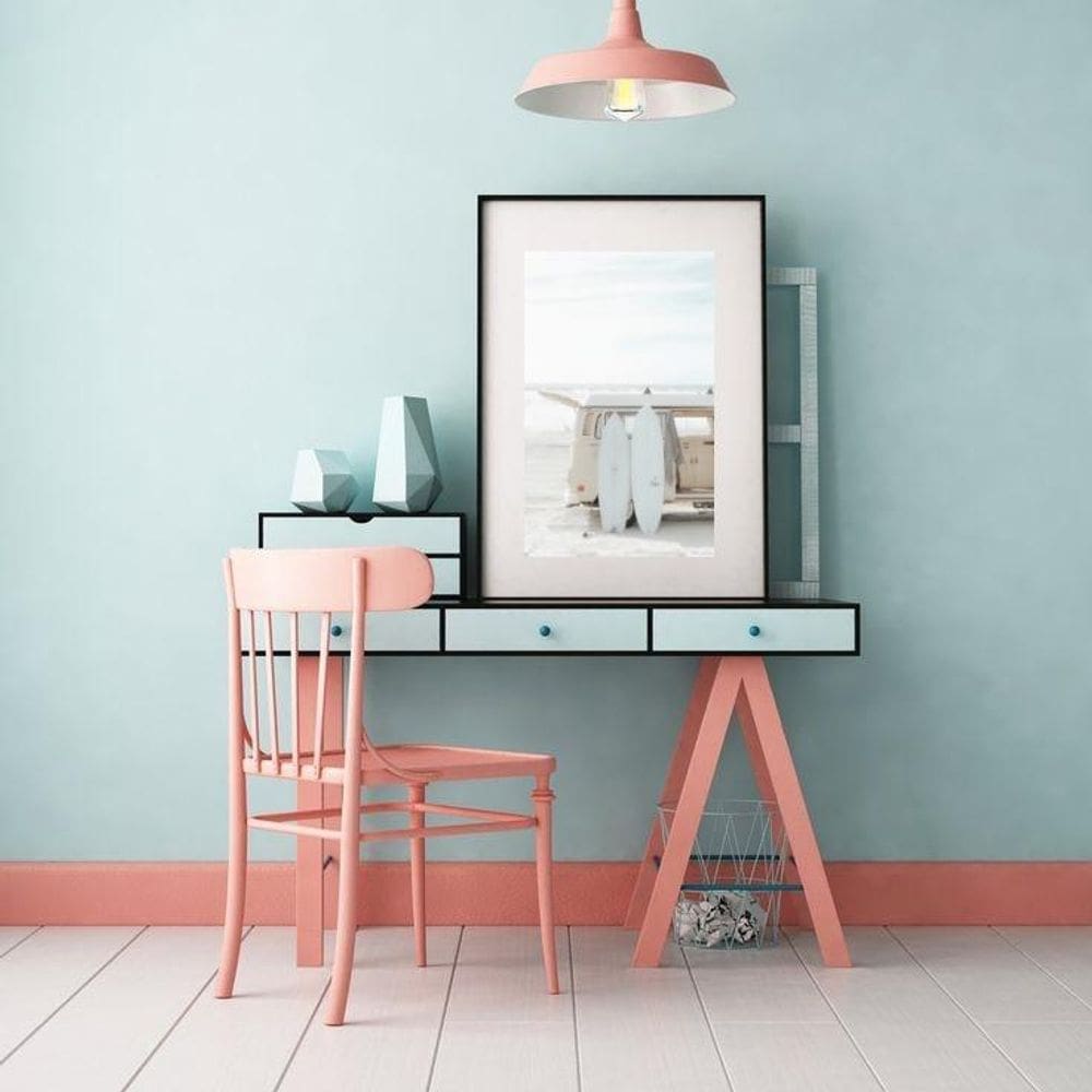 Quadro Praia Branco E Bege Surf - 60X48Cm