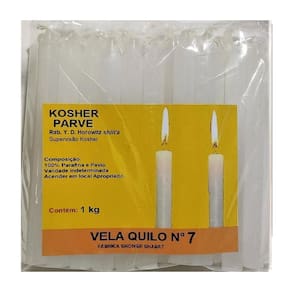 Vela Brilho Parve Kosher Numero 7 Pacote  1 Kg