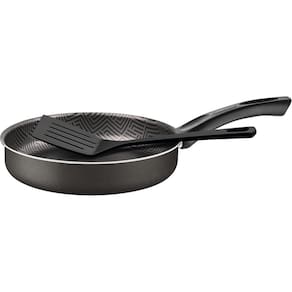 Frigideira reta tramontina paris com espátula 22cm cinza