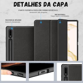 Capa tpu premium para tab s8 plus 12.4 x806 + película vidro