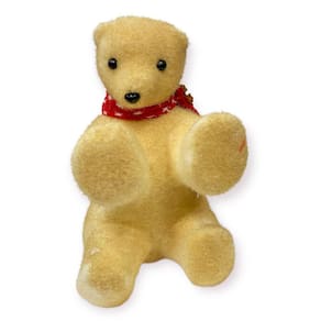 Urso sentado decoração de natal de isopor c/cachecol