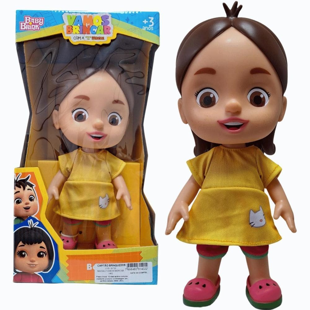 Boneca Magali 30Cm Turma Da Mônica Vamos Brincar 3+Babybrink