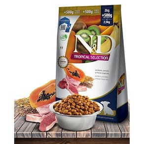 Ração seca n&d tropical selection cordeiro, cereais e frutas