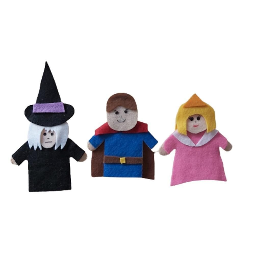 Dedoches feltro bela adormecida 3 personagens multicolorido
