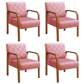Kit 4 Poltronas Cadeira Decorativa Sala, Recepção Lara Rosa