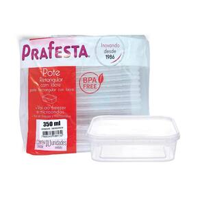 Kit 10 Marmita Fitness Tampa Com Lacre Microondas 350Ml