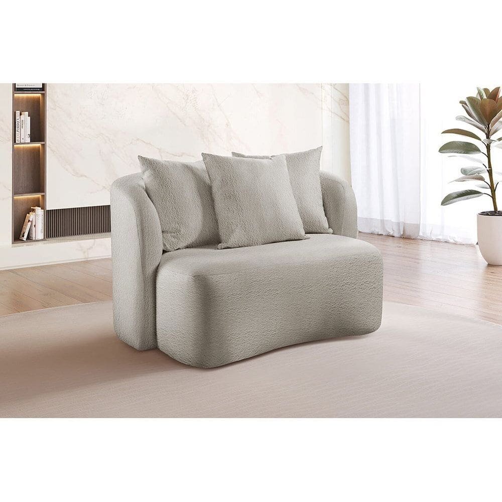 Sofá Curvo Orgânico Orion Elegância e Contemporaneidade Cinza