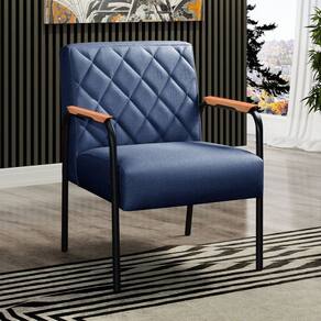 Poltrona Cadeira Decorativa Sala, Recepção, Escritório Ludmilla Azul