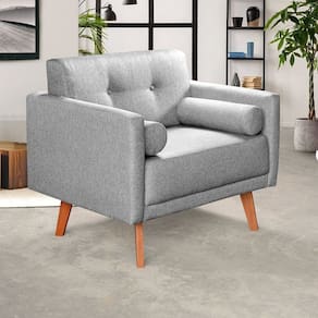 Poltrona Moderna Luma Decoração Sala, Varanda, Recepção Cinza