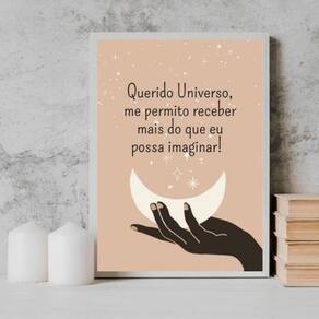 Quadro Querido Universo Me Permito 33X24Cm - Vidro Branca