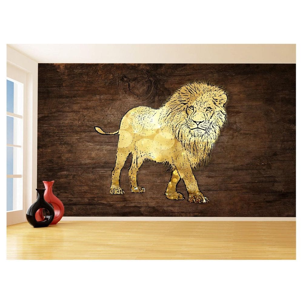 Papel De Parede Animais Pop Art Leão Rei Selva 3,5M Pxa54