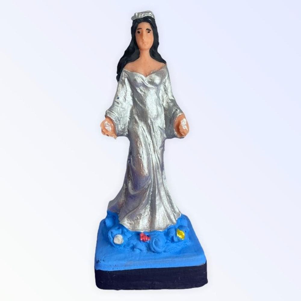 Escultura Orixá Iemanjá Em Resina 10Cm - Selecione A Cor