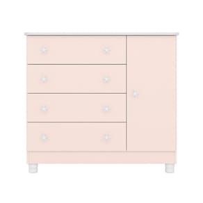 Cômoda Infantil 1 Porta e 4 Gavetas Doce Sonho com Pés - Qmovi