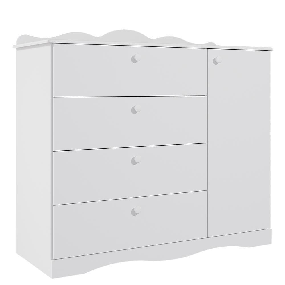 Cômoda Infantil Encanto 1 Porta e 4 Gavetas - Permóbili Baby
