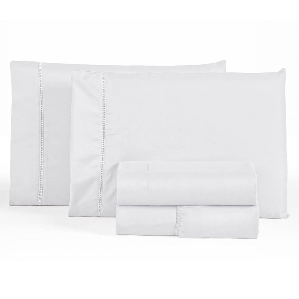 Jogo Lençol Com Elástico Para Cama Casal King 4 Peças 400 Fios Ponto Palito