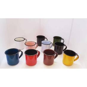 Kit caneca esmaltada colorida 90ml - 12 peças