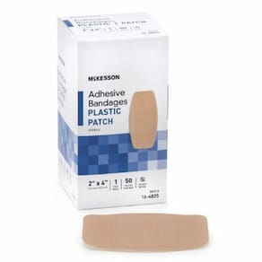 Fita adesiva 2 x 4 polegadas, bronzeado, 50 unidades da McKesson (pacote com 6)