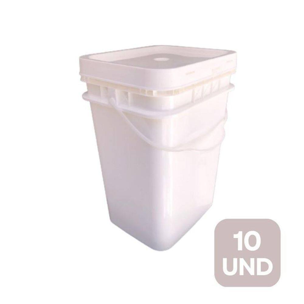 Balde retangular 20l para industria quimica 10 und