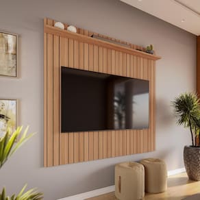 Painel Efeito Ripado 3d Para Tv Até 70 Polegadas Sevilla 183cm Jequitibá