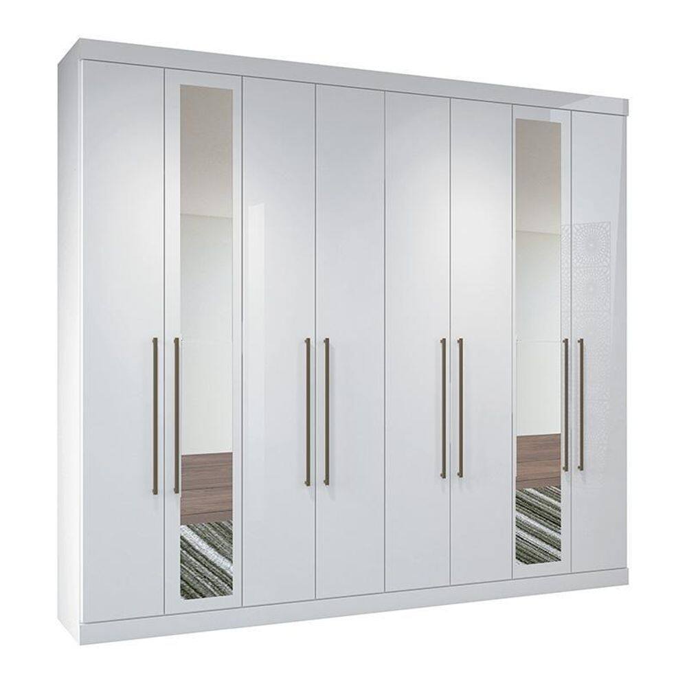 Guarda Roupa 8 Portas Casal Master Vip 8.4 com Espelho - Santos Andirá - Branco