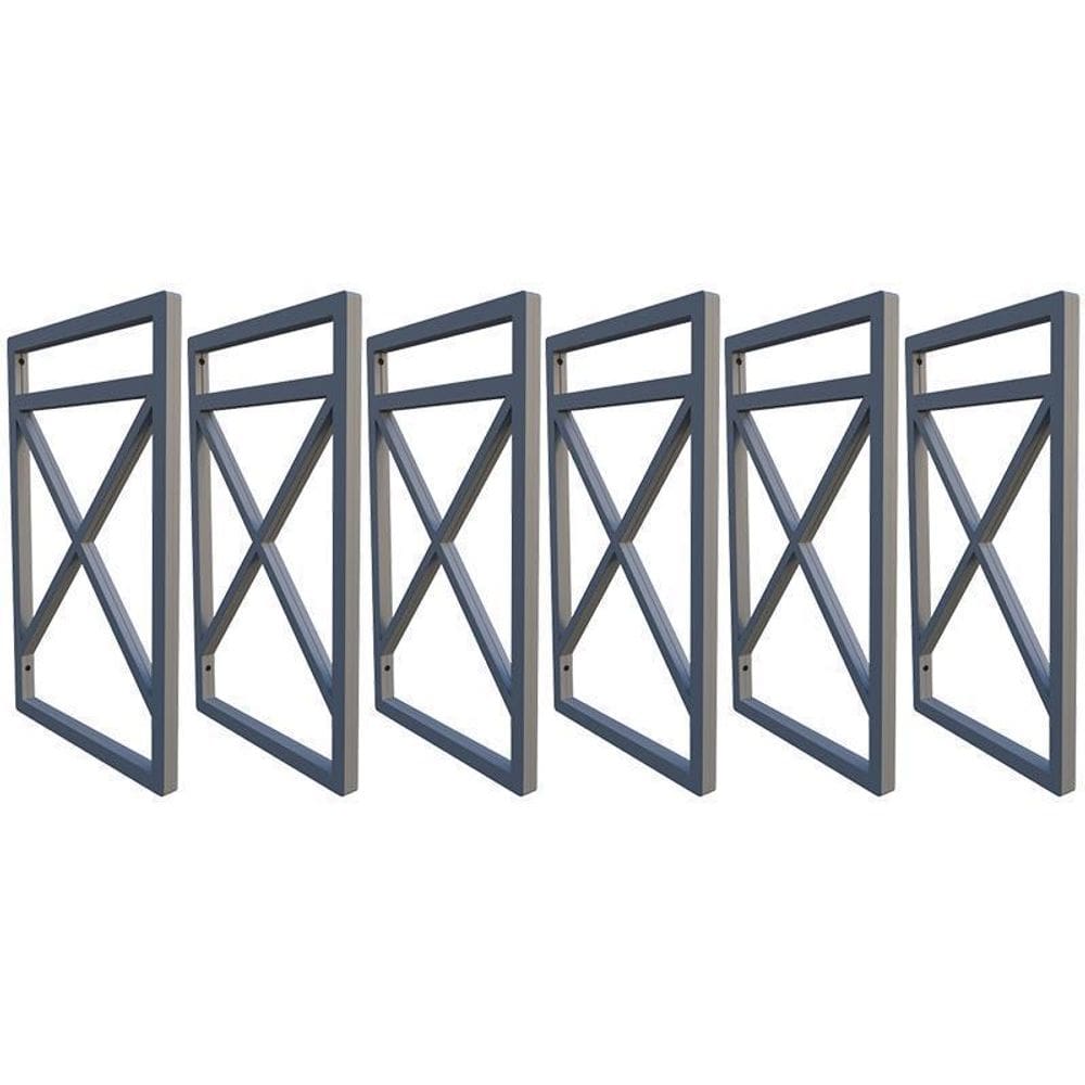 Seis suporte para prateleira estilo industrial 06 un. cinza