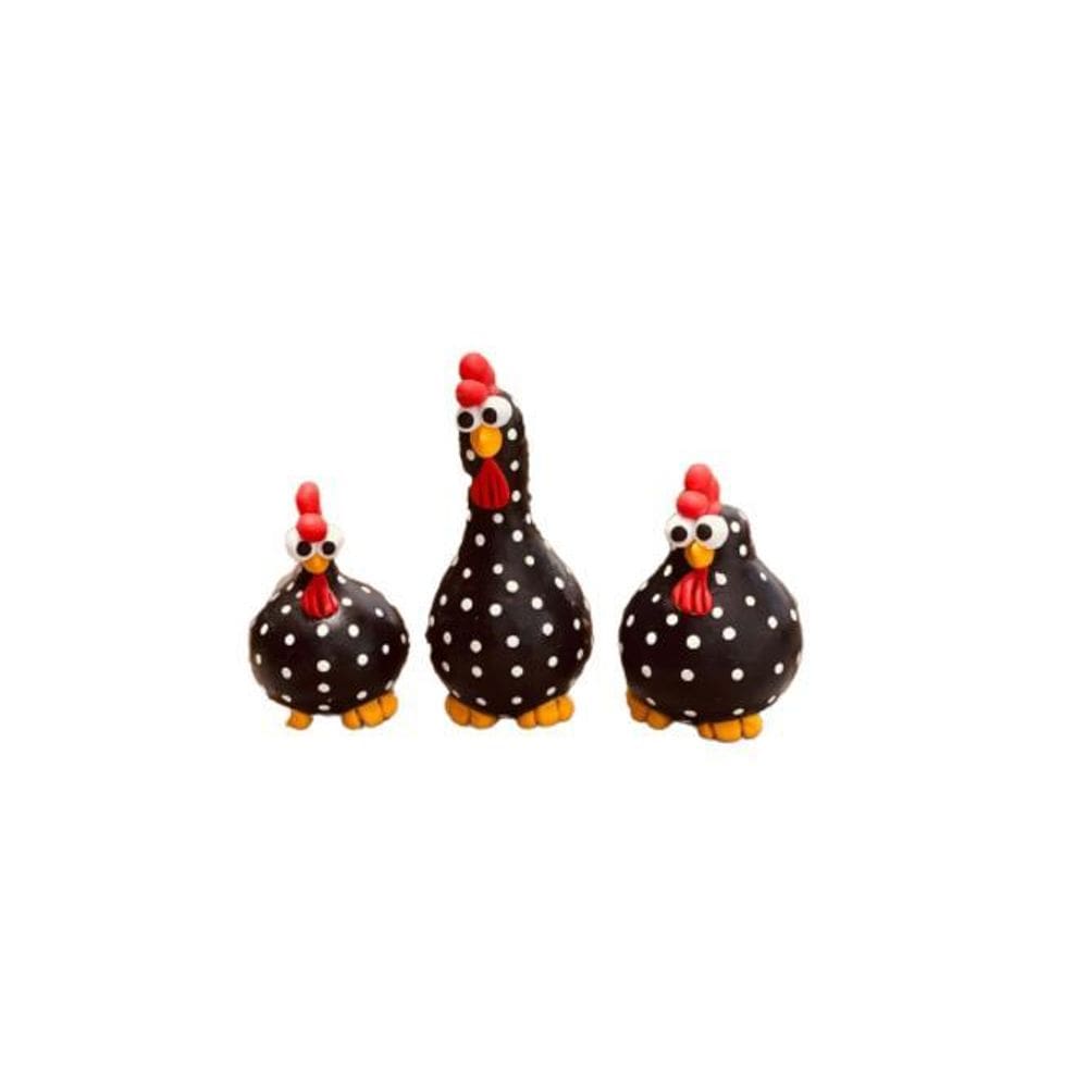 Trio galinha em cabaça preta