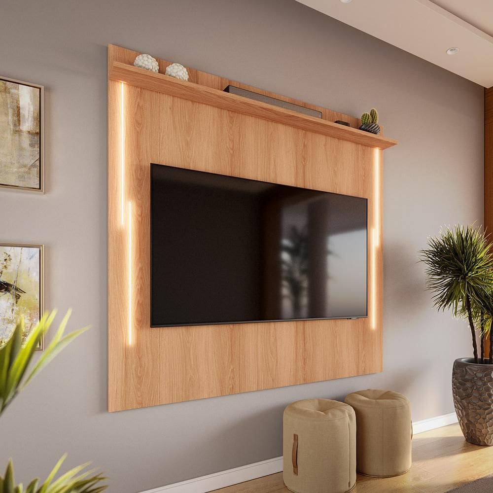 Painel Com Led Para Tv Até 70 Polegadas Sevilla 183cm Jequitibá