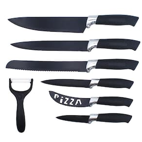 Conjunto De Facas Preto Cozinha Chefe 7 Peças
