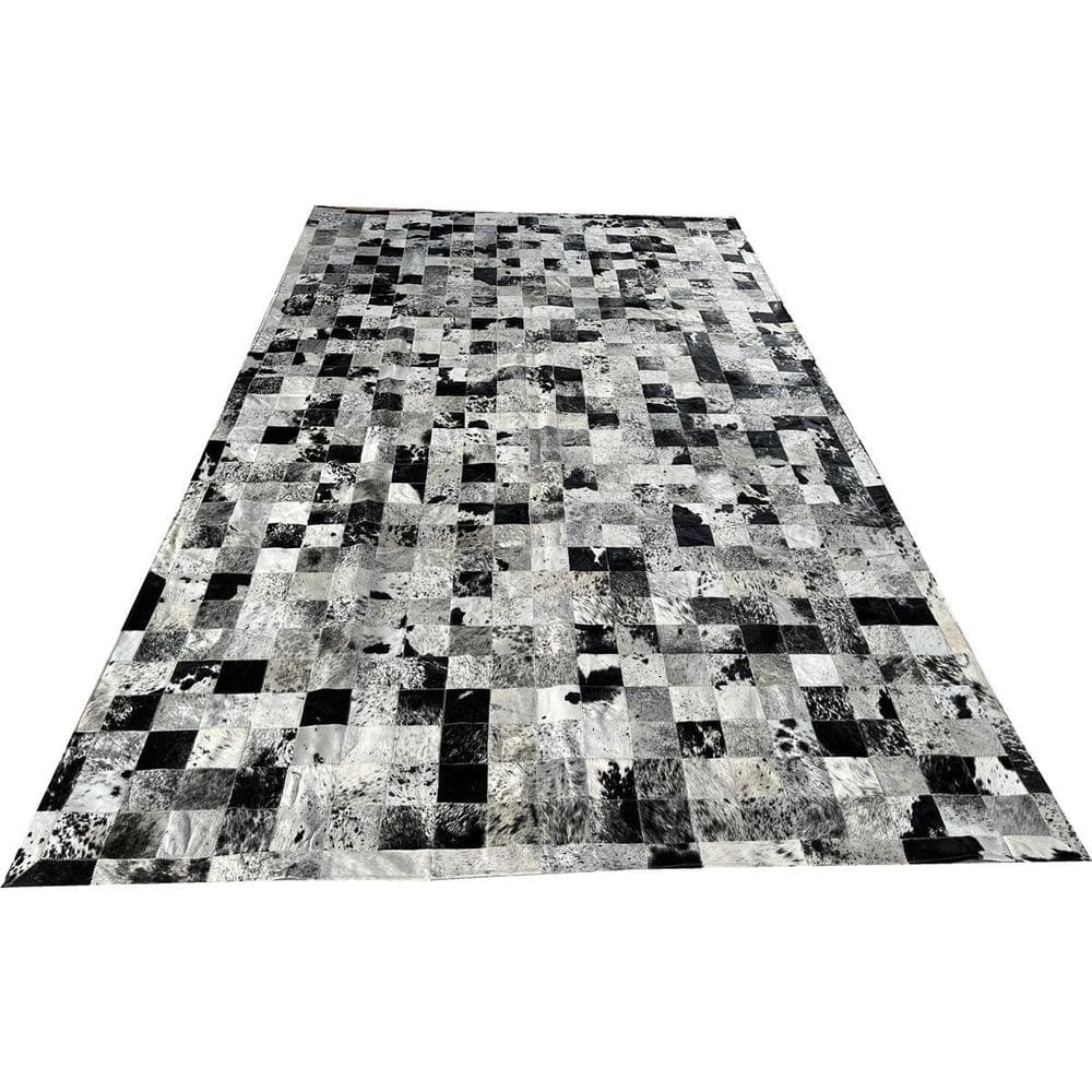 Tapete de couro preto branco salino 2,00x3,50 c/b pç 10x10cm