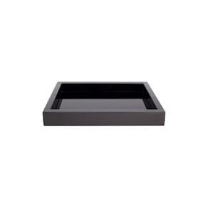 Bandeja vidro preto decoração 50x35 inova decor