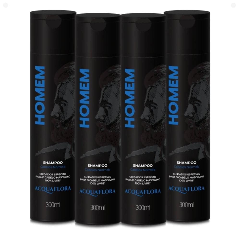 Kit Shampoo Acquaflora Homem Cabelos Normais Com 4 300ml