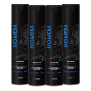 Kit Shampoo Acquaflora Homem Cabelos Normais Com 4 300ml