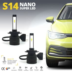 Par Lâmpadas H7 Farol Baixo Hyundai Azera 2014 2015 2016 2017 2018 2019 2020 Super Led Mini Nano 6000k Sem Adaptar Furar Tampa Shocklight S14