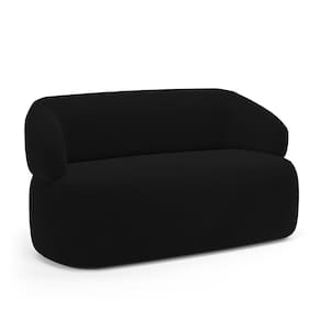 Sofá Orgânico 02 Lugares Living Glee 140cm Veludo Preto - Desk Design