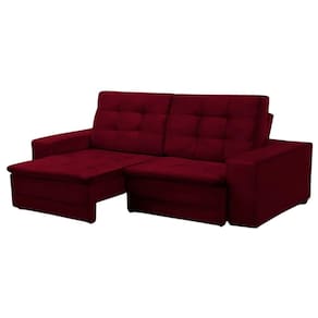 Sofá Retrátil Reclinável Viper 3 Lugares Veludo Bordô 215cm Megasul