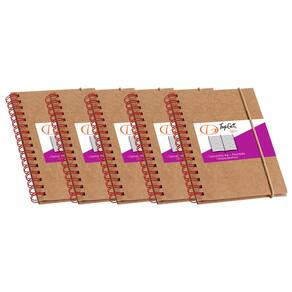 Kit 5x Caderneta de Bolso 10x14cm 60 Folhas Pautadas Guarani TopGet