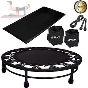 Cama elástica mini jump + colchonete + corda+ caneleira 2 kg