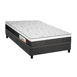Cama Box Solteiro: Colchão Espuma Plumatex D28/EP Anatômico Falcon Ultra Firme + Base CRC Suede Gray(88x188)
